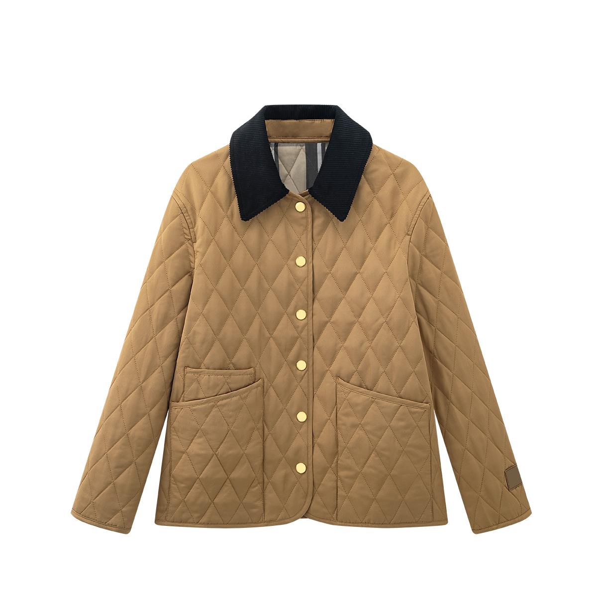 棉服女2024年新款冬季韩系冬装加厚宽松菱形棉衣奶奶服外套