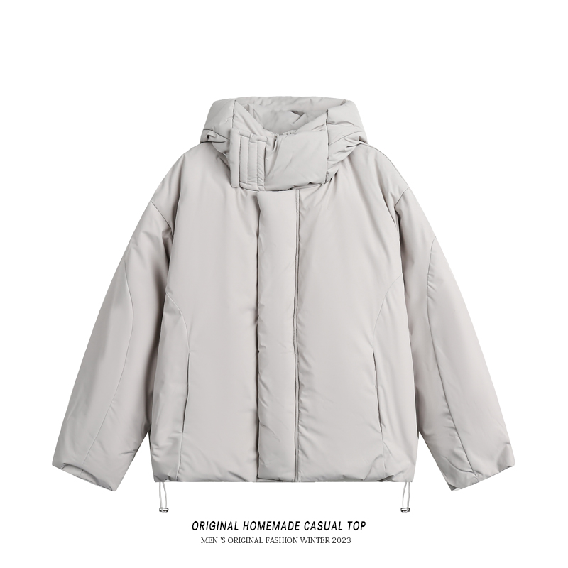 TIRED复古工装连帽羽绒服冬季情侣ins宽松90白鸭绒保暖外套休闲服