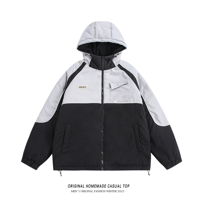 TIRED冬季潮流加厚冲锋衣棉服情侣国潮宽松保暖外套街头休闲棉衣