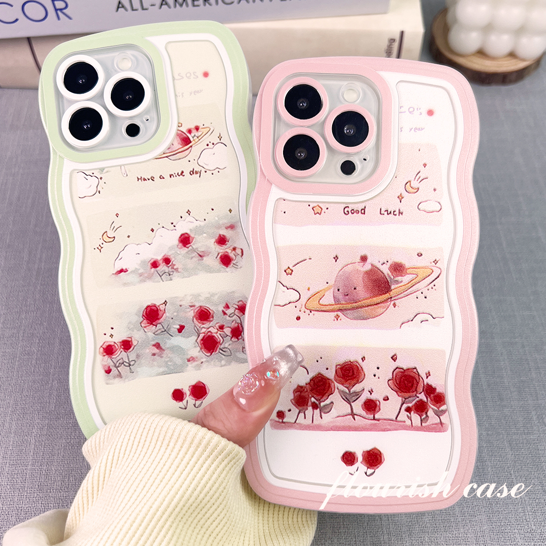【苹果/华为/OPPO/VIVO/小米/荣耀】水彩宇宙波浪可爱网红手机壳