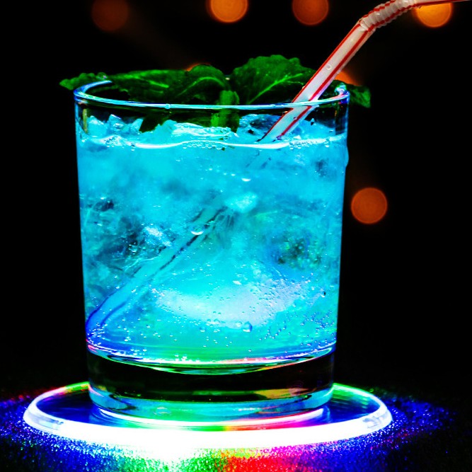 led发光杯垫鸡尾酒创意灯光座灯垫调酒发光灯酒吧酒杯垫充电底座