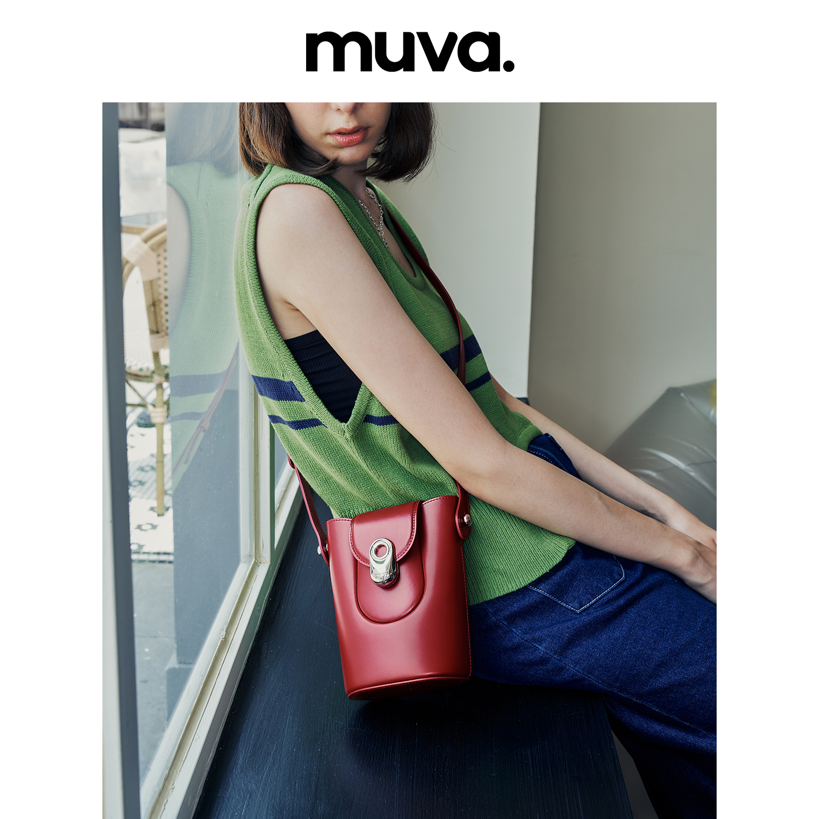 MUVA迷你水桶包斜挎手机包女 mini小包包时尚高级感小众MU238