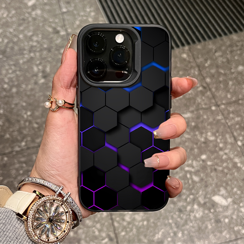 奥菲顿赛博朋克蜂巢方块iPhone15/14promax手机壳11苹果13/12套xr