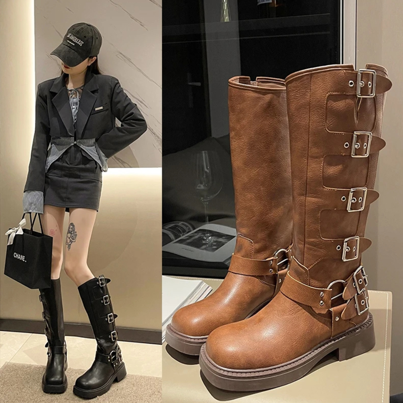 红蜻蜓牌真皮厚底显瘦马丁靴女2023年秋季新款时尚百搭复古英伦风