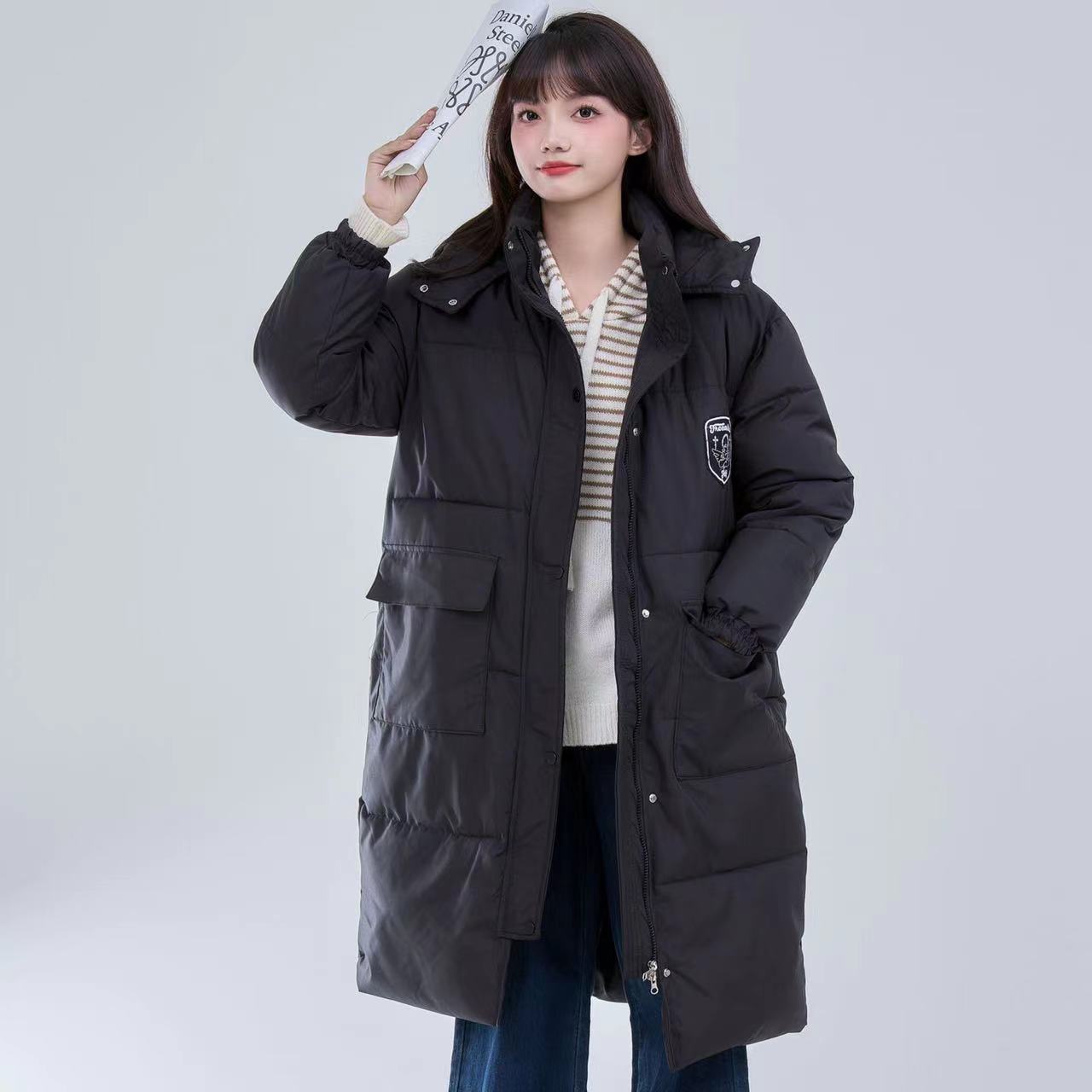 长款过膝休闲冬季外套女女士棉衣棉袄韩版反季清网红同款风926