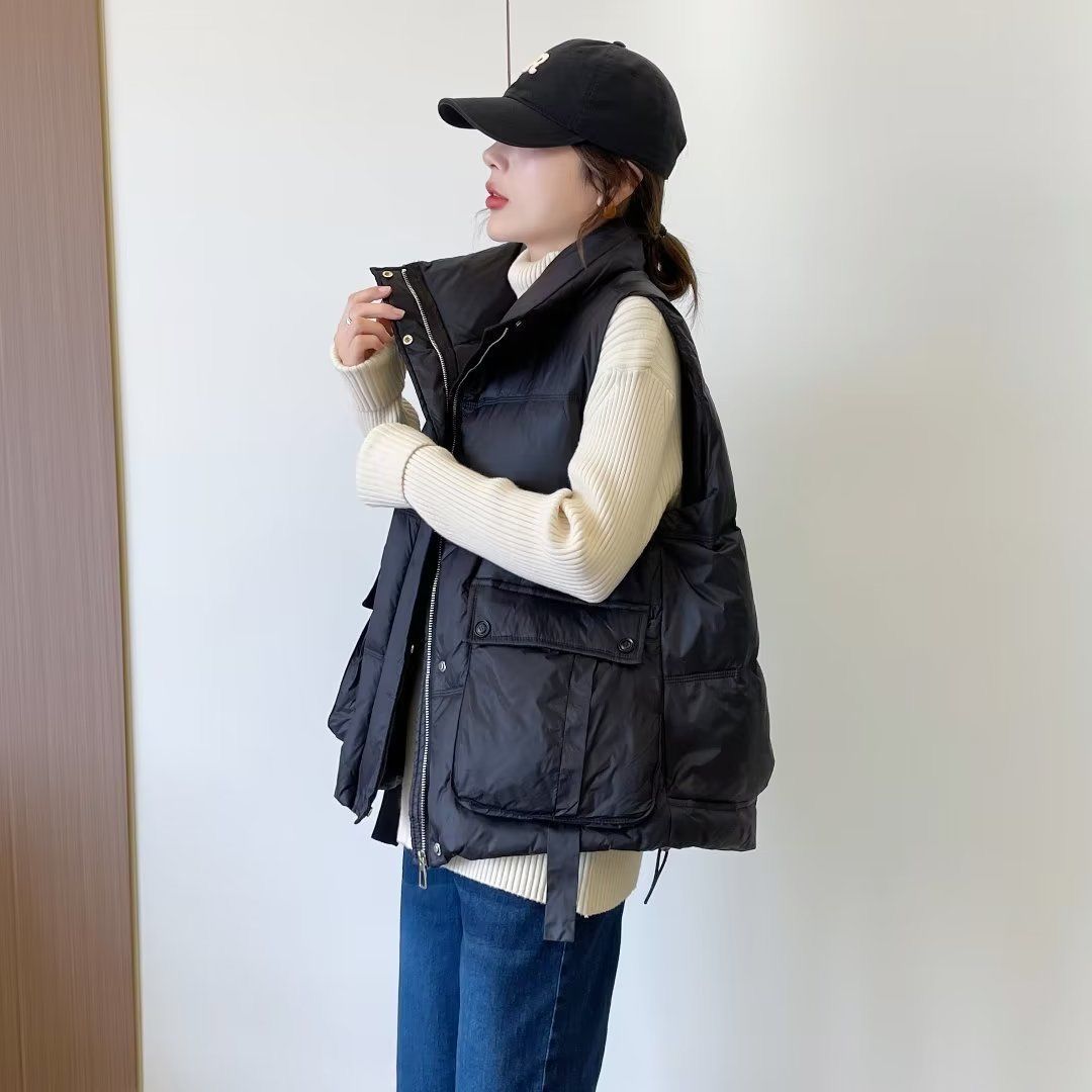 欧货棉衣棉服马甲女冬季2022新款韩版宽松大口袋背心马夹外套901