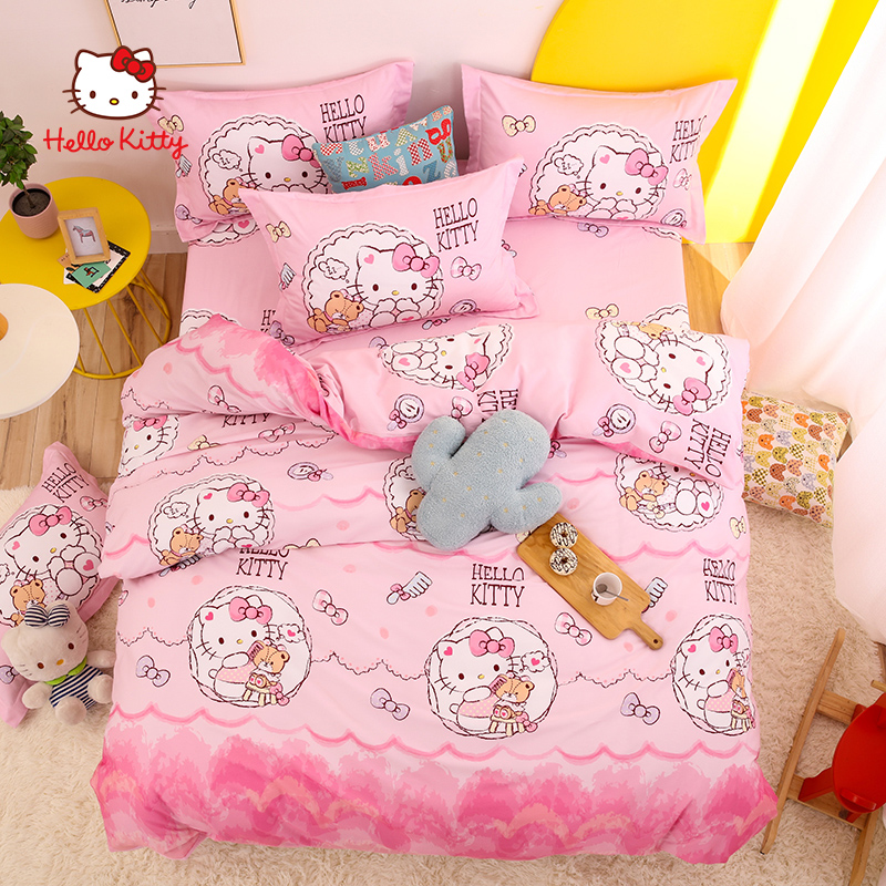 Hello Kitty/凯蒂猫女孩可爱温馨小屋纯棉高档三件套四件套四季款