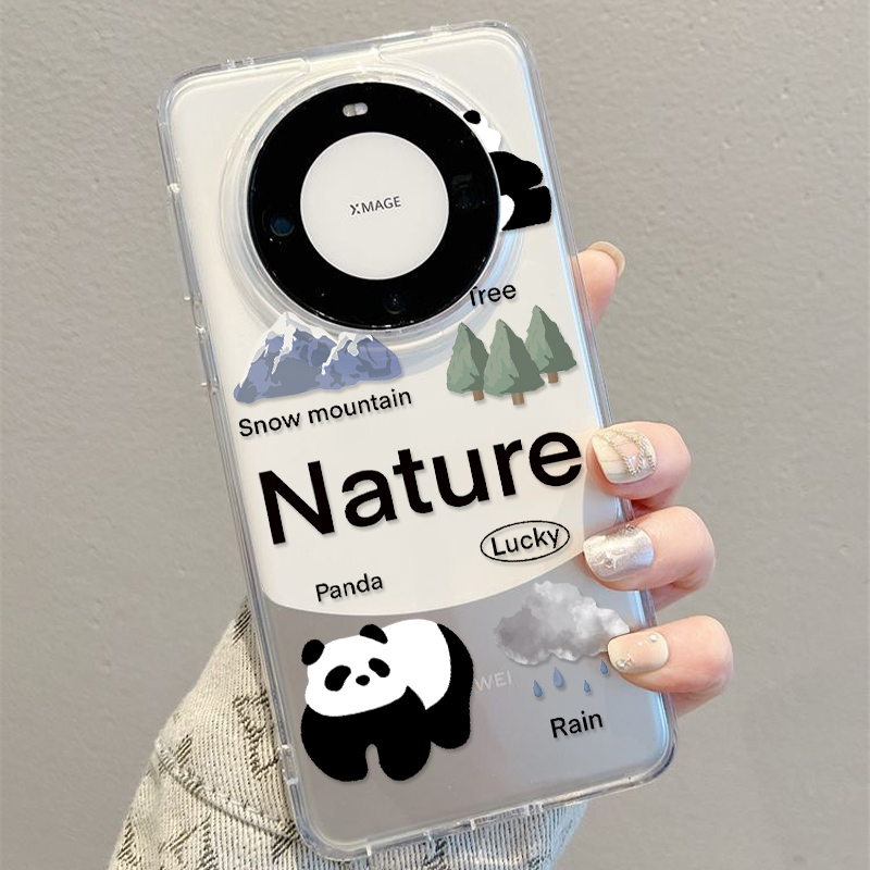 生存熊猫适用华为P30手机壳mate60/mate40pro+/p60软tpu超薄软套