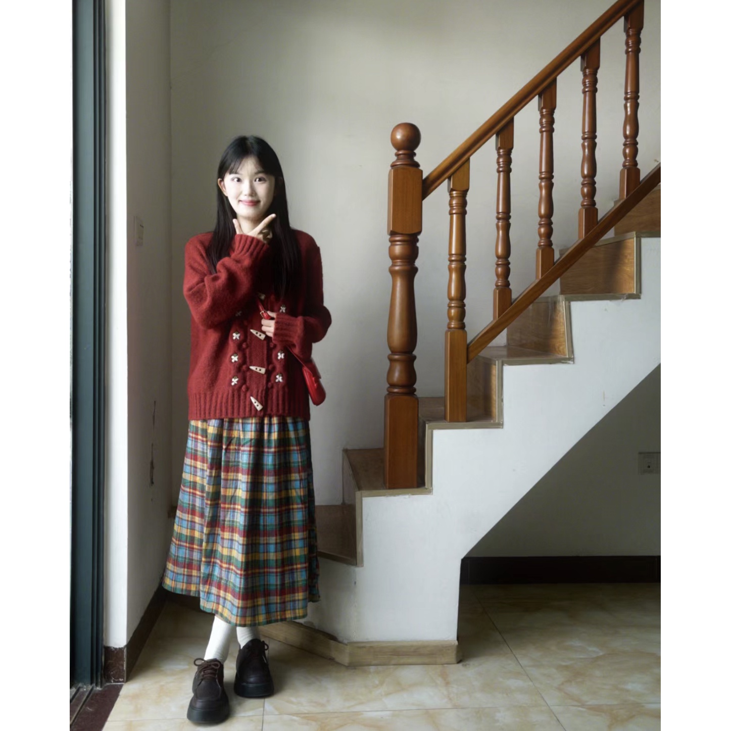 秋季新款女装套装奶系穿搭甜美森女学院风高级感毛衣半身裙两件套