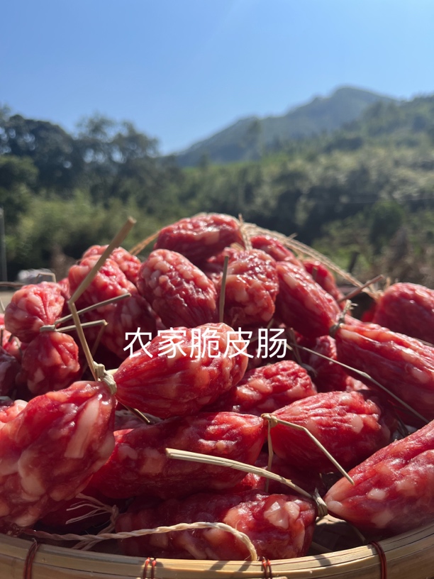 董小姐农家手工切肉脆皮肠广味腊肠口感正宗