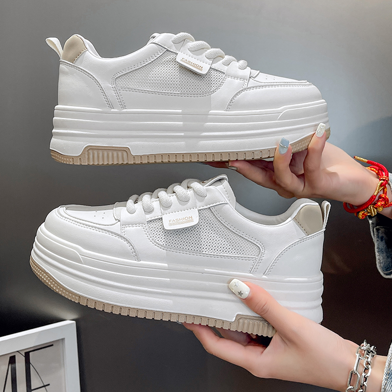 回力瑞厚底板鞋女小众运动网面透气休闲2024年春夏季新款小白鞋女