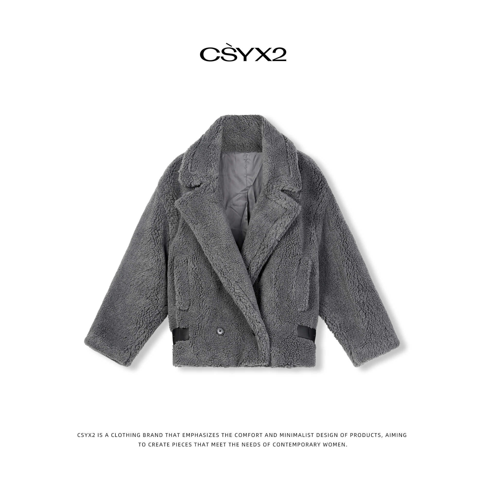 CsyX2-羊驼毛绒秋冬立领冬季羊羔毛外套SC0136