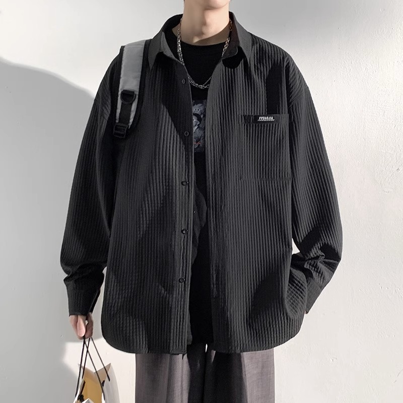 工装衬衫式外套男春秋季2023新款休闲长袖衬衣潮牌美式外穿夹克衫