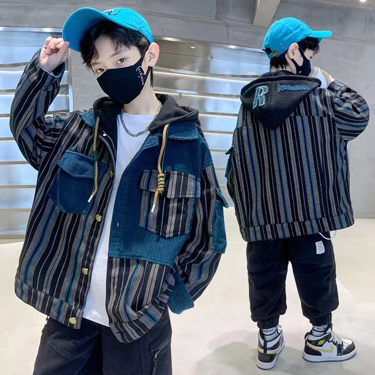 2023新款春秋装牛仔外套男童春秋款休闲中大童帅气洋气时尚韩版