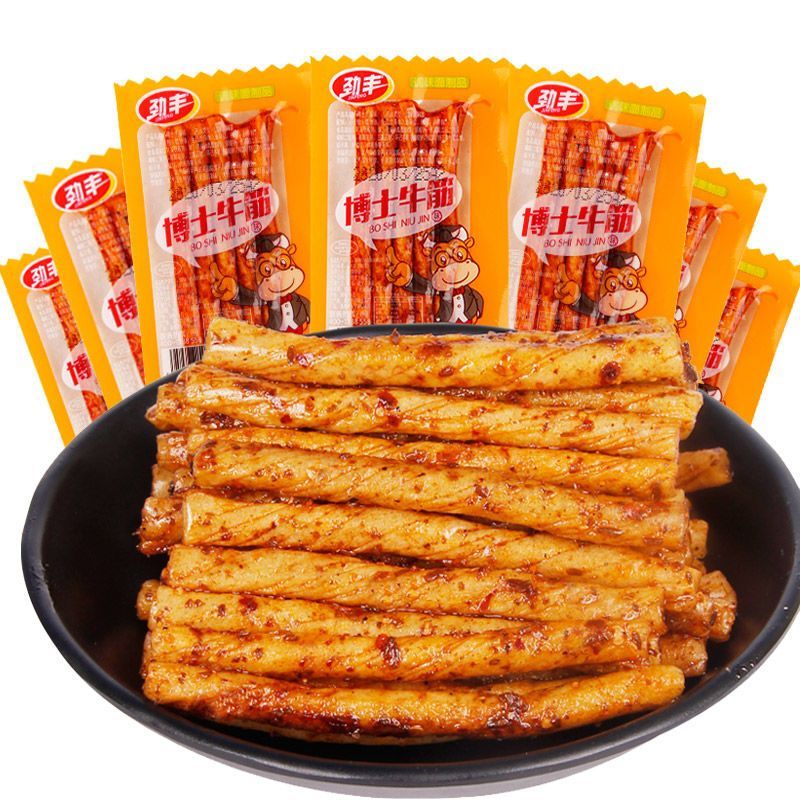 q劲丰博士牛筋辣条素牛筋8090后童年儿时怀旧零食大礼包