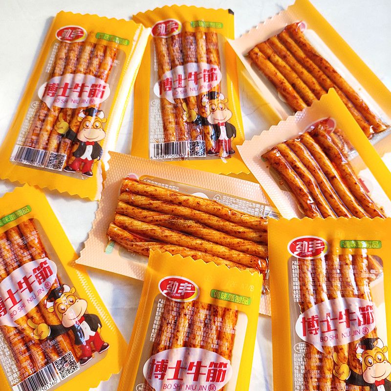 q劲丰博士牛筋辣条素牛筋8090后童年儿时怀旧零食大礼包