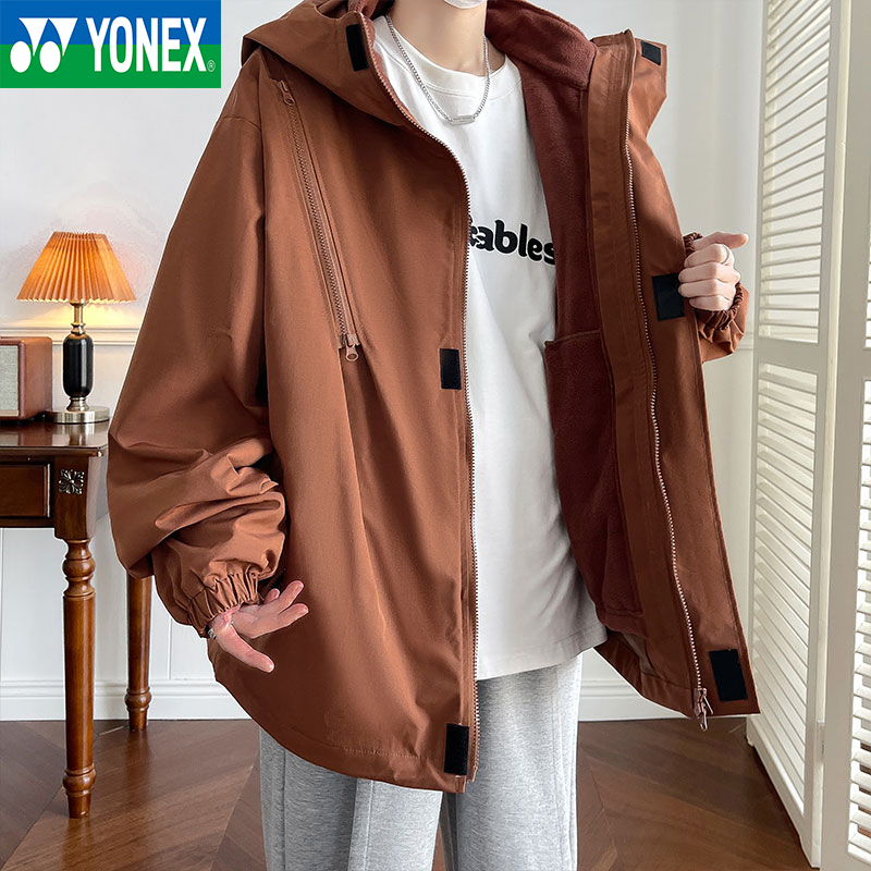 YONEX尤尼克斯运动外套情侣冬季户外防风可拆卸三合一冲锋衣外套