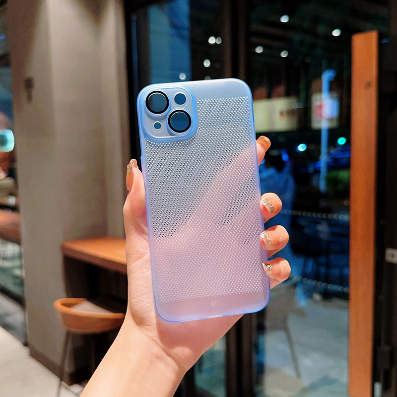 征硕苹果14iphone13ProMax透色蜂窝散热12带镜头膜11防尘网手机壳