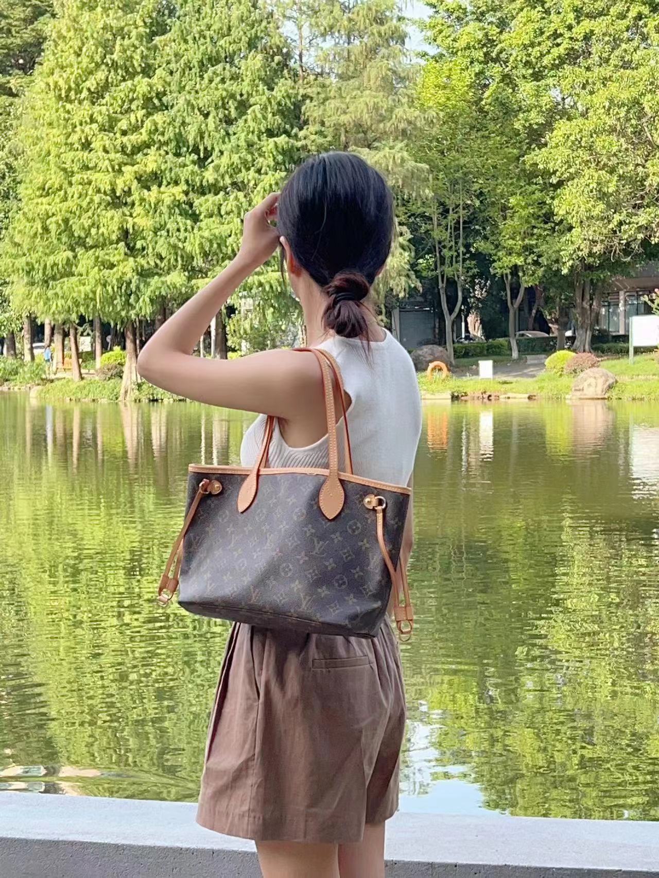 95新 LouisVuitton/路易威登 NEVERFULL老花小号购物袋【温然】