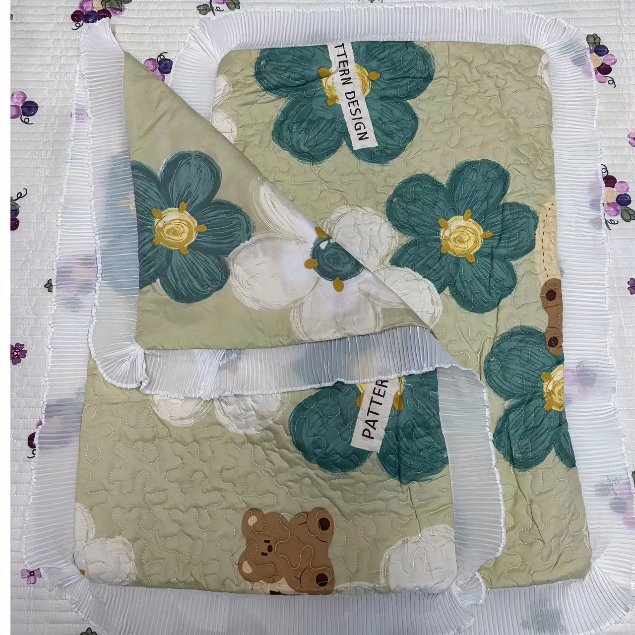 《亲肤棉》绿色透气成人吸汗双人一对枕套水晶绒