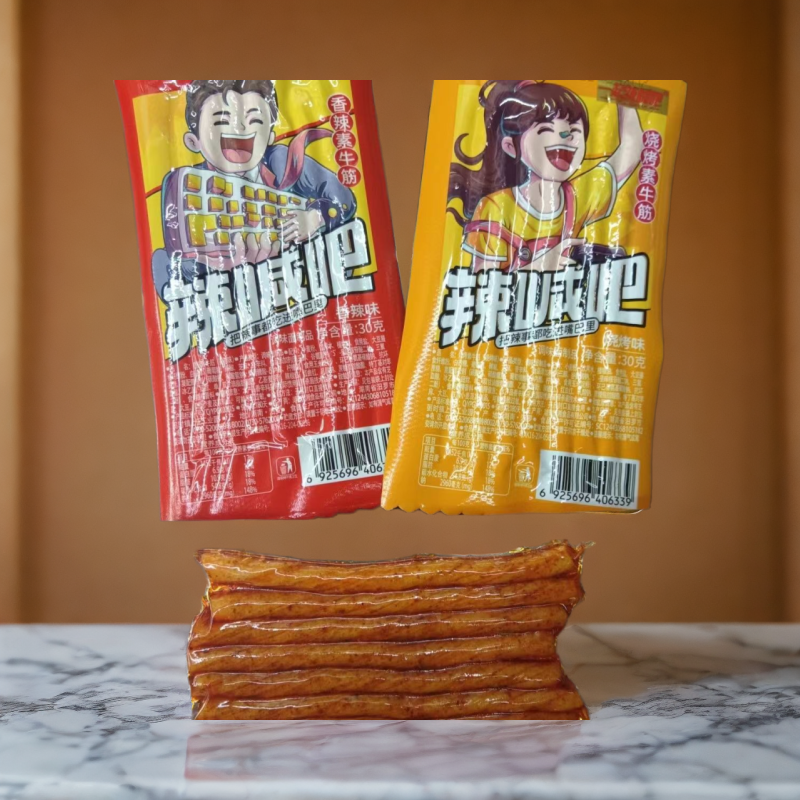 一起辣喊吧牛筋休闲零食辣条网红香辣味小包装豆筋辣条调味面制品
