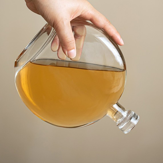 朴物茶器 简约大号透明玻璃创意冷萃瓶冰茶瓶家用轻奢A8592