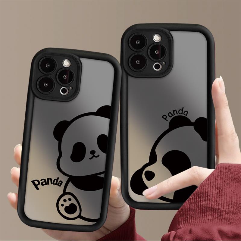可爱熊猫适用于苹果15/华为/小米/OPPO/VIVO手机壳14全包13新款12