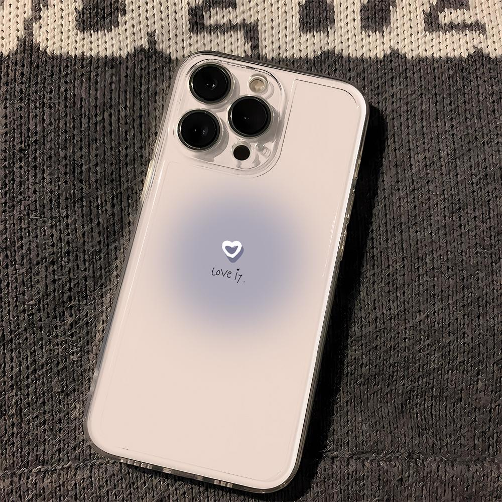 晕染爱心苹果荣耀oppovivo华为适用iPhone12/13/14/15手机壳简约