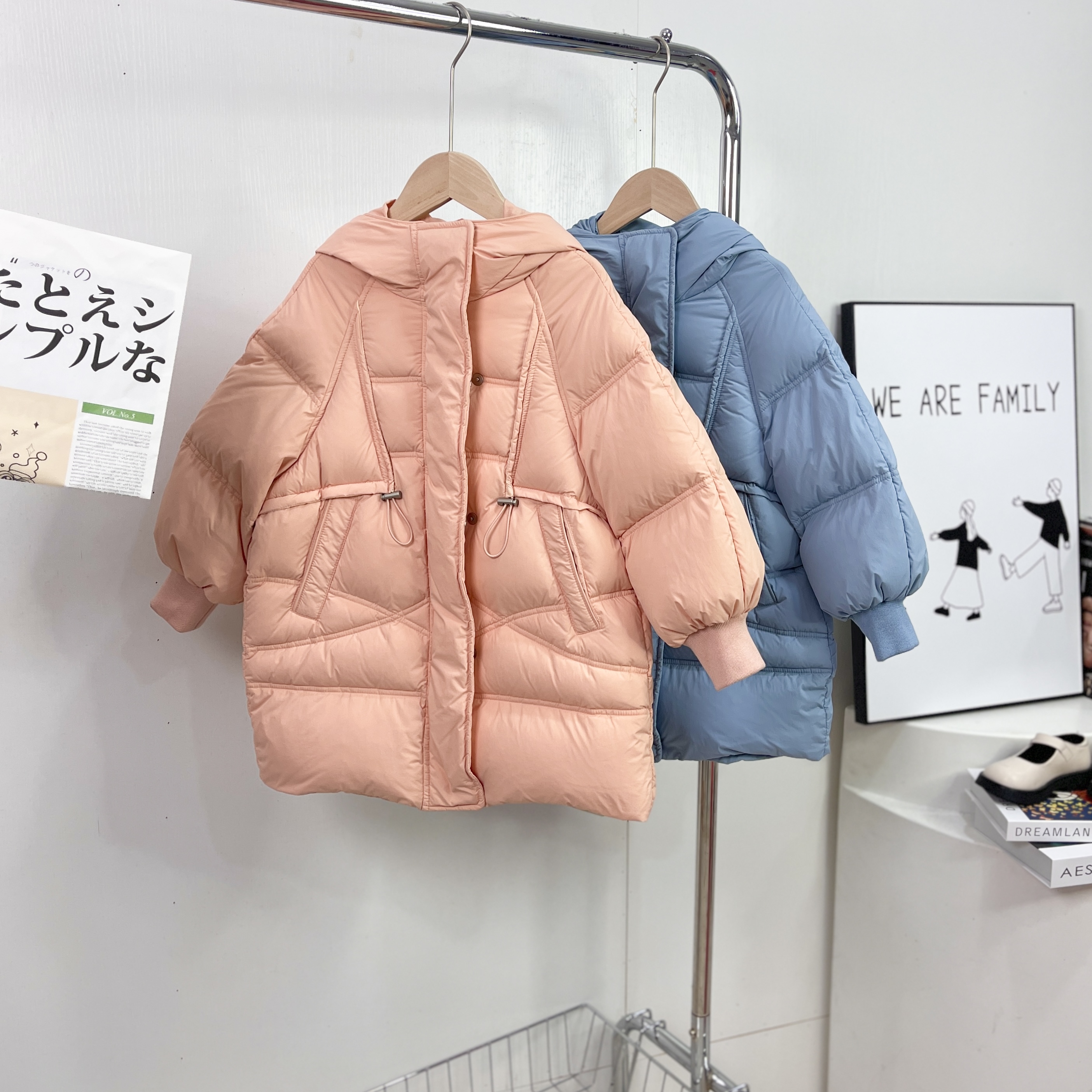 523-5332羽绒服 桔色 天蓝色（nn）