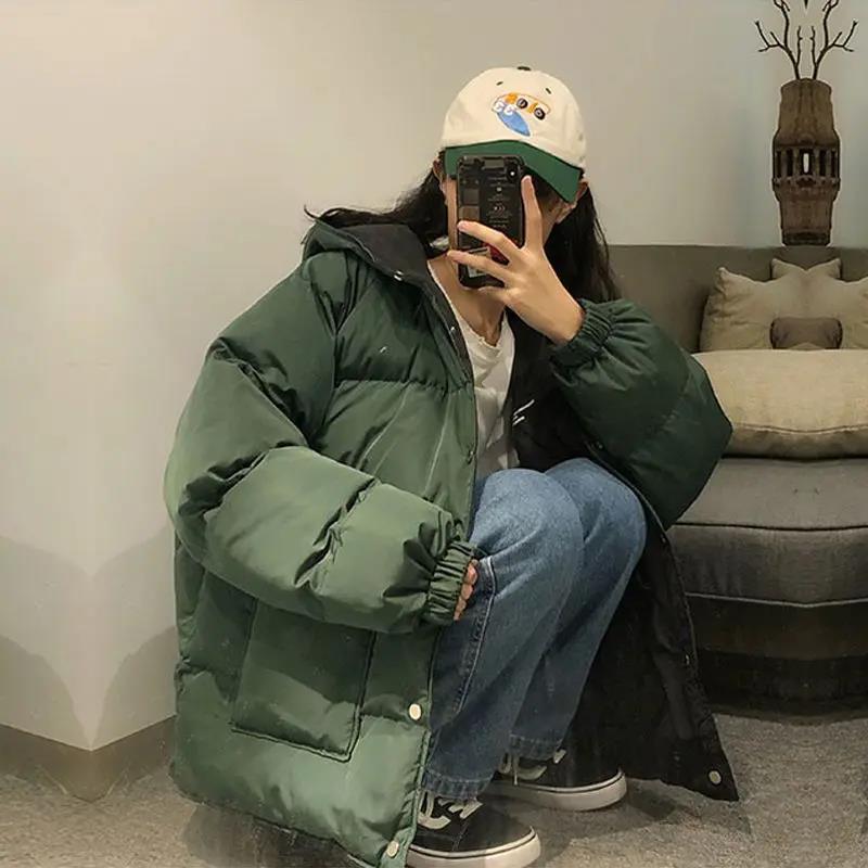 雪中飞2023秋冬季新款两面穿羽绒服外套女加厚短款韩版棉袄面包服