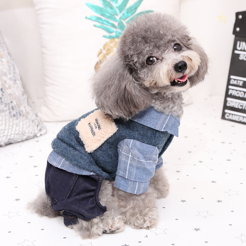 宠物小狗狗衣服秋冬款博美比熊小型犬泰迪四脚衣幼犬休闲加厚保暖
