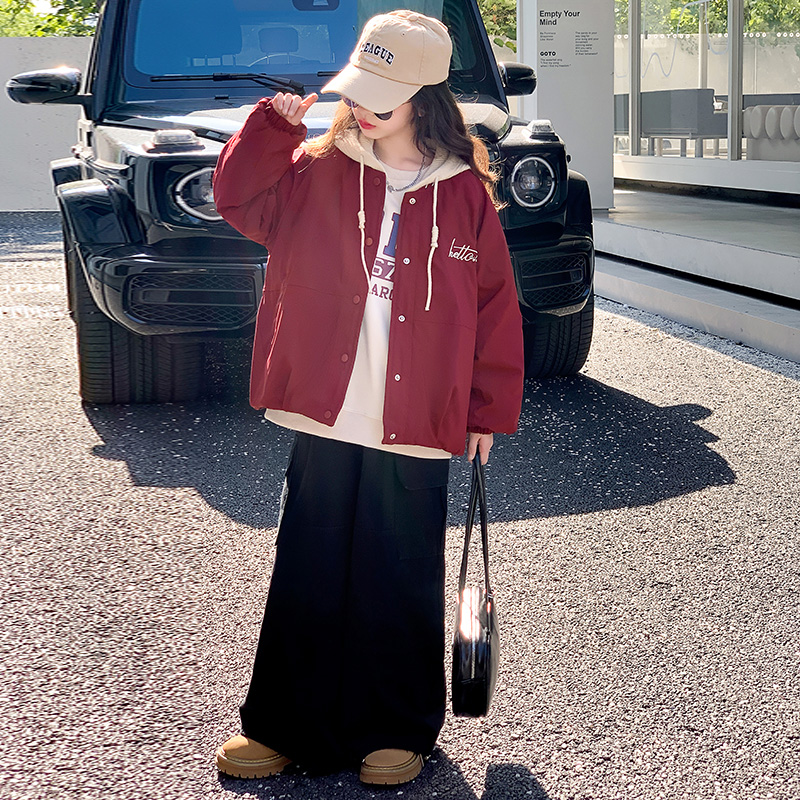 女童加绒外套冬装2023新款儿童洋气连帽上衣大童冬季加厚保暖外套