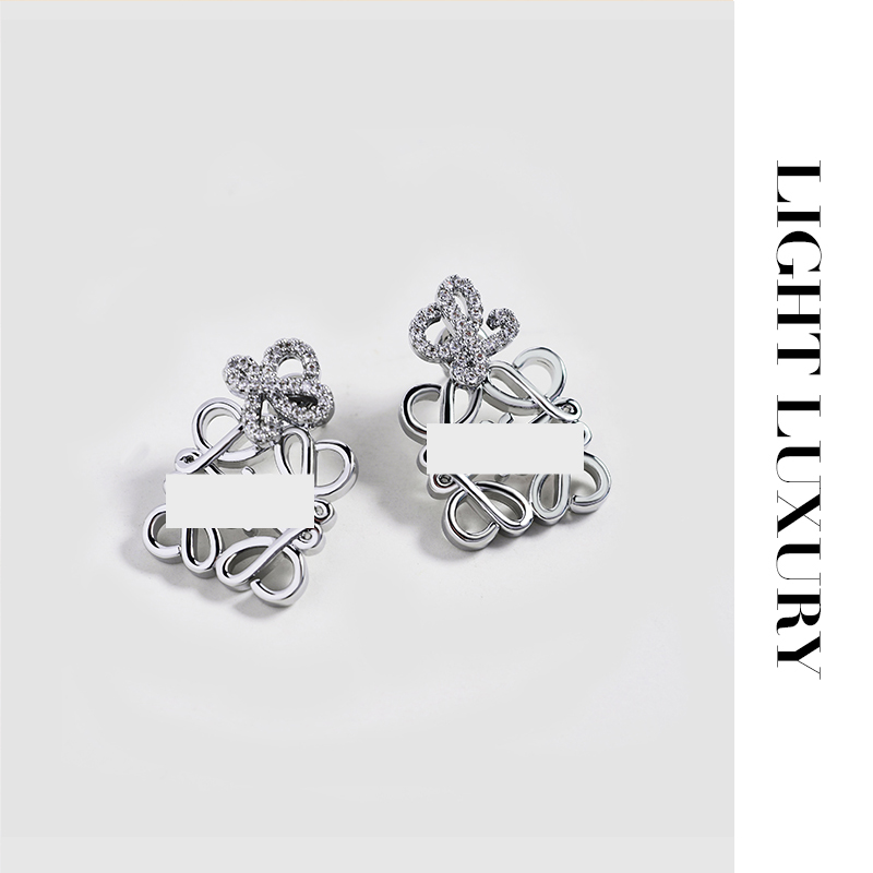 铜合金合成锆石耳饰 166864罗家两戴款 轻奢时尚耳钉耳环女百搭