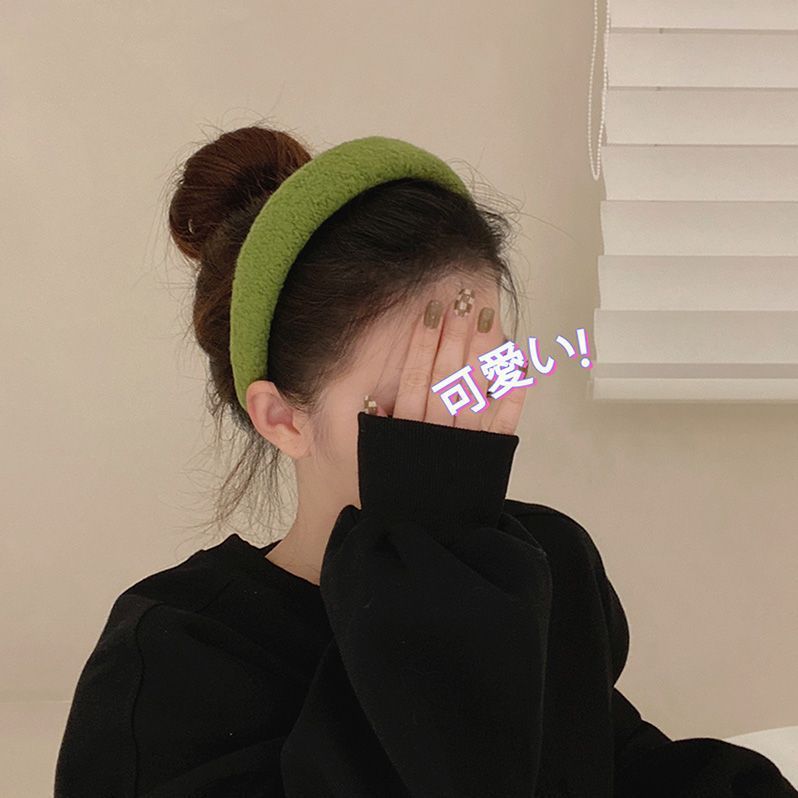 韩国毛绒宽边洗脸压发宽边海绵发箍女高颅顶头饰发卡头箍外出发饰