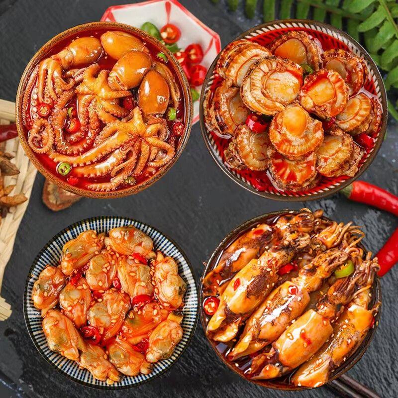 【小扬哥力荐】麻辣解馋小零食罐头海鲜熟食即食罐装生蚝八爪鱼龙