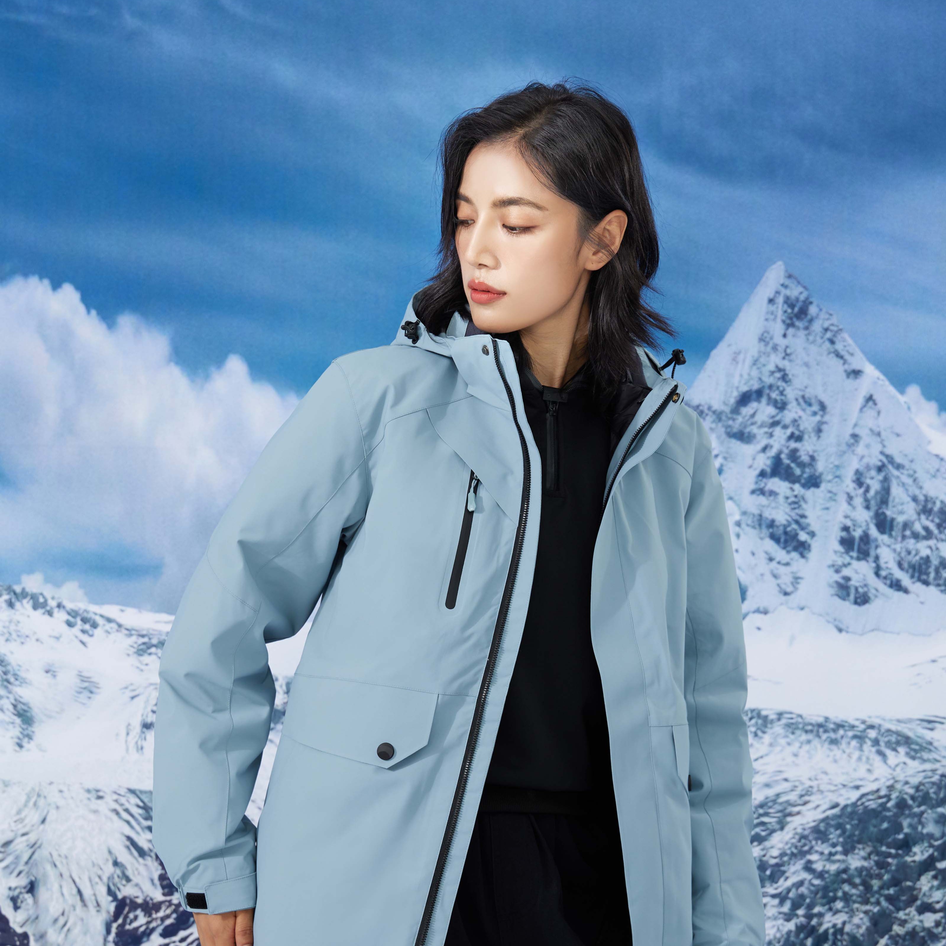 【户外运动】摇粒绒冲锋衣加厚透气防水秋冬保暖两件套三合一8812