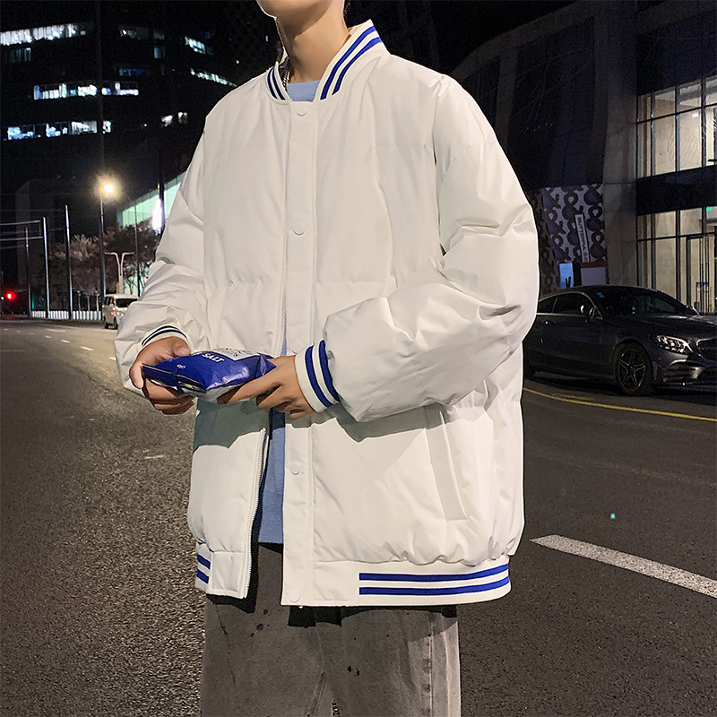 秋冬季美式新款棉衣男士潮牌宽松加厚保暖棉服男生棒球领棉袄外套