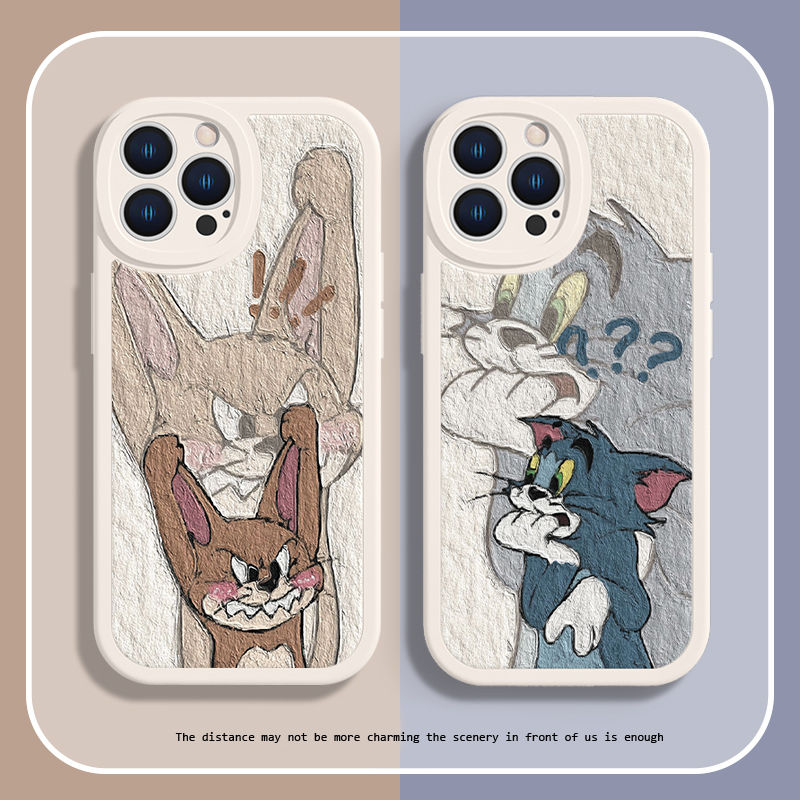猫和老鼠苹果15promax手机壳iPhone13华为oppo小米vivo卡通保护壳