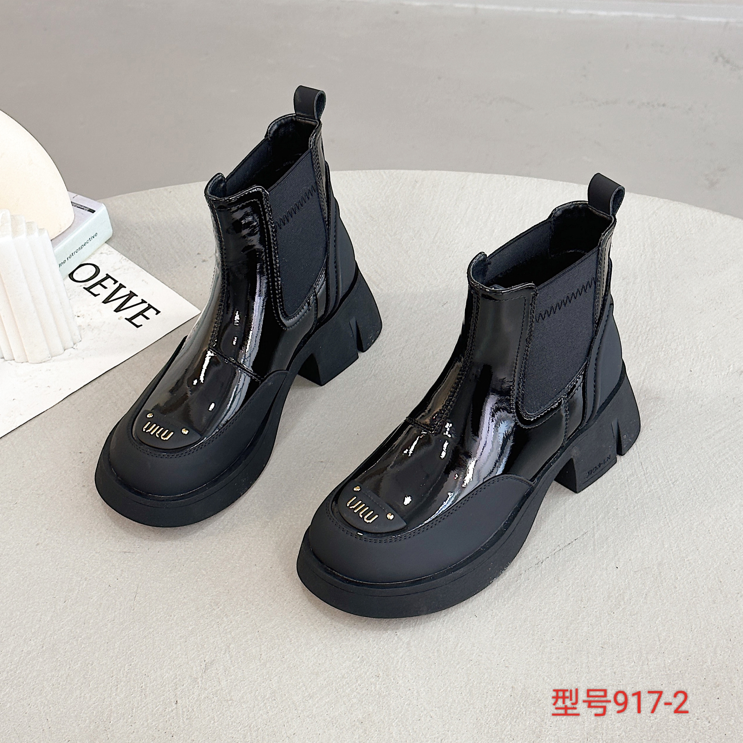 女式马丁靴厚底短靴漆皮秋冬加绒时尚青海西藏甘孜包邮917-2百搭