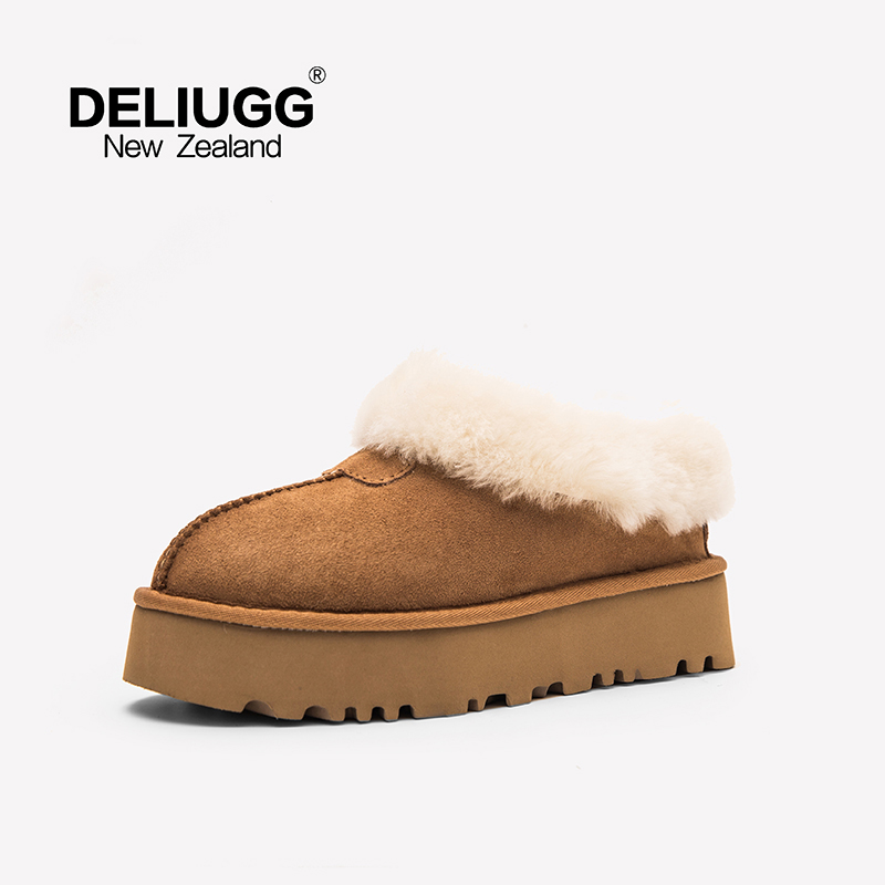 DELIUGG2023秋冬女士休闲经典平底包头舒适居家毛毛拖鞋202304X