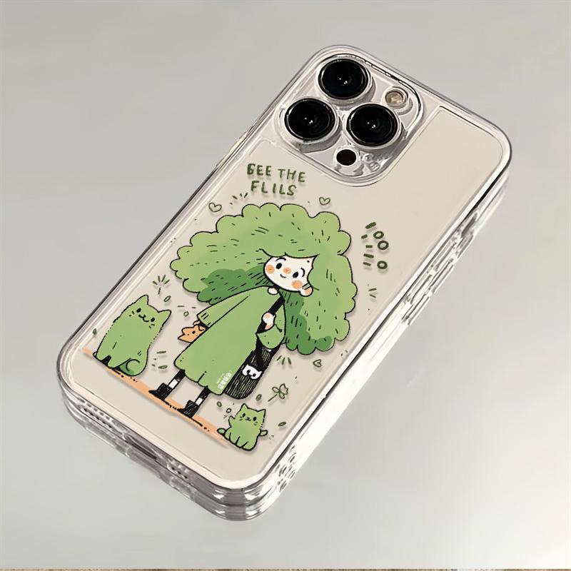 绿头发女孩苹果小米oppovivo华为适用iPhone12/13/14/15手机壳