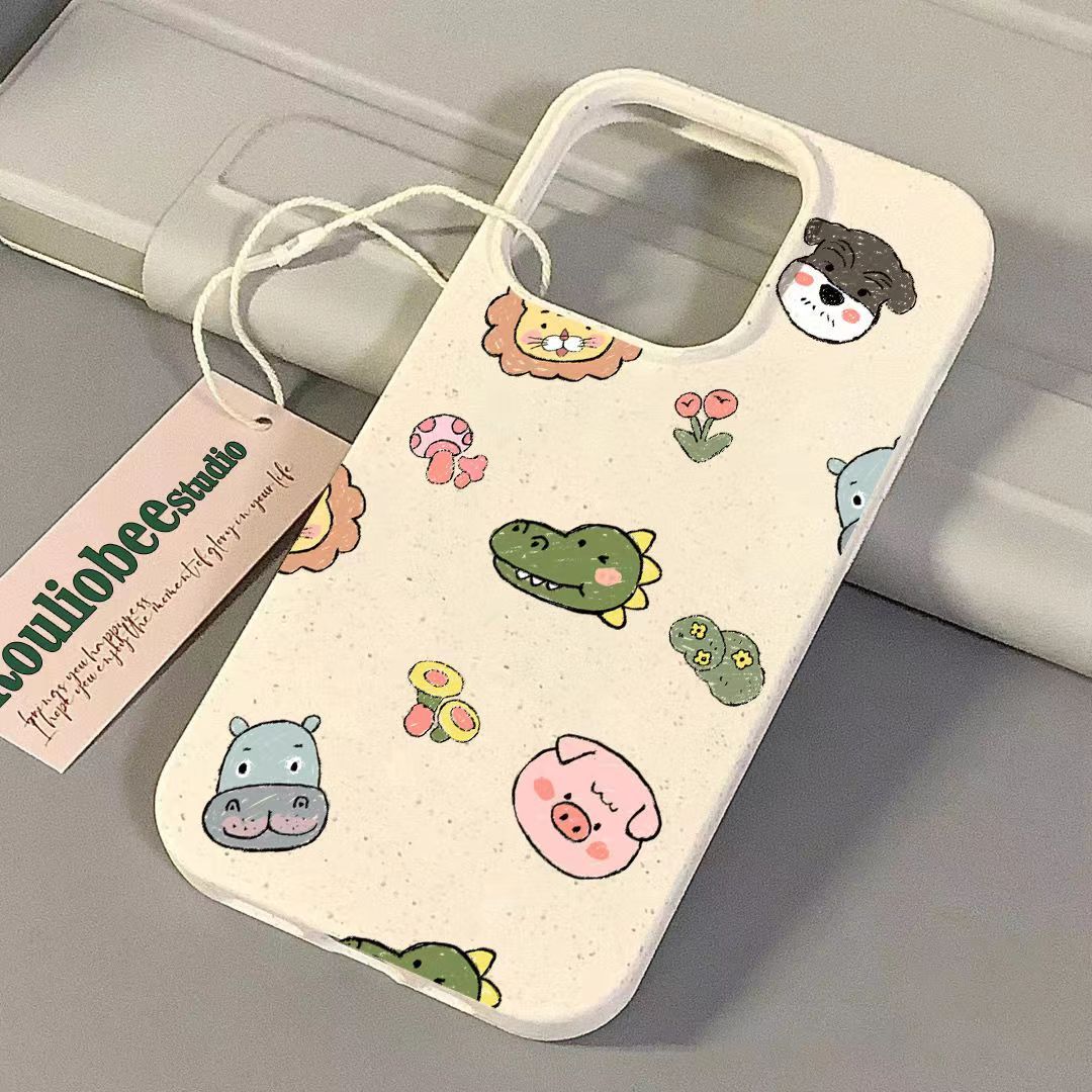 卡通小鳄鱼小麦适用苹果14手机壳iPhone13promax12高级11软xs/xr