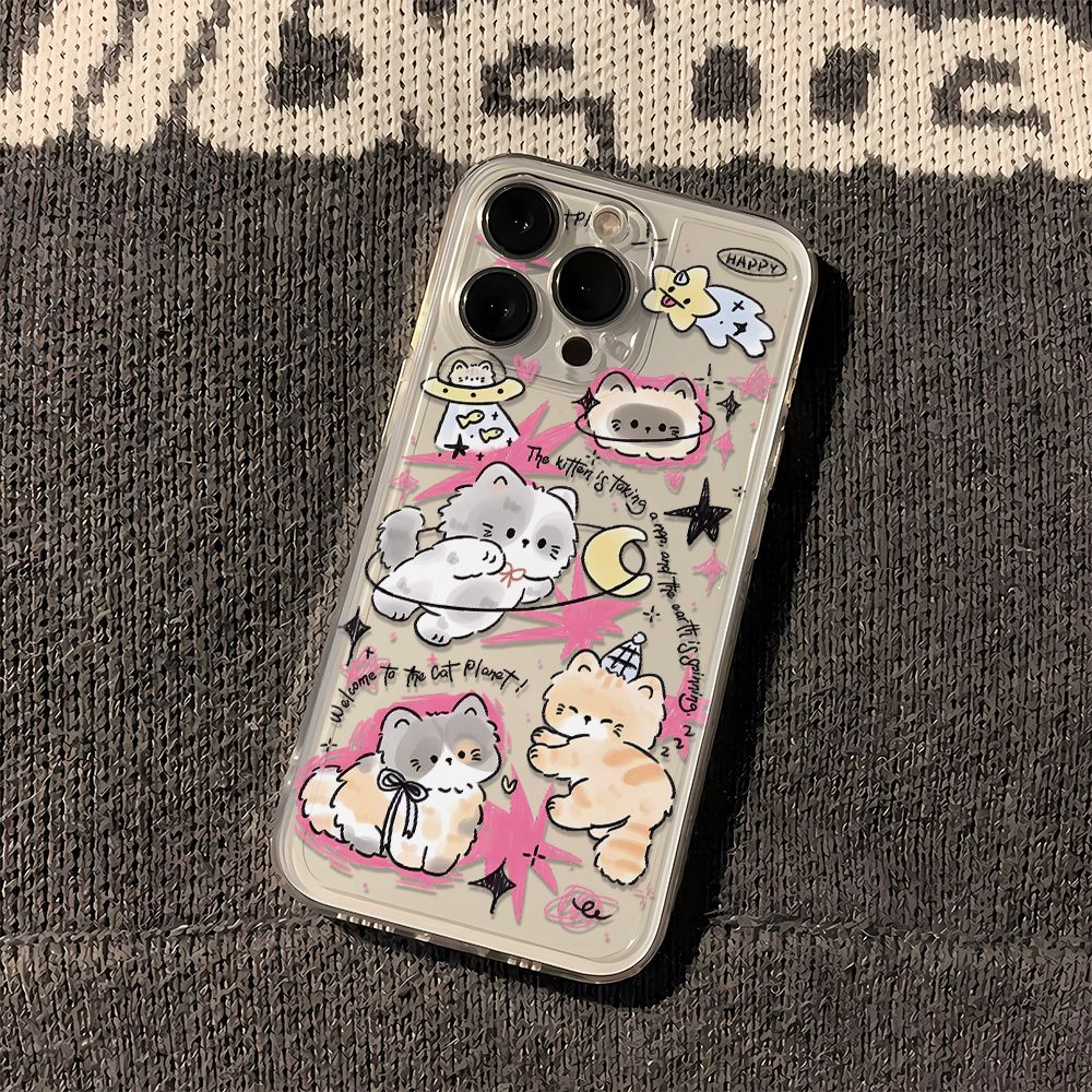 可爱小猫适用于苹果13手机壳iphone14promax防摔12/11全包7软8p