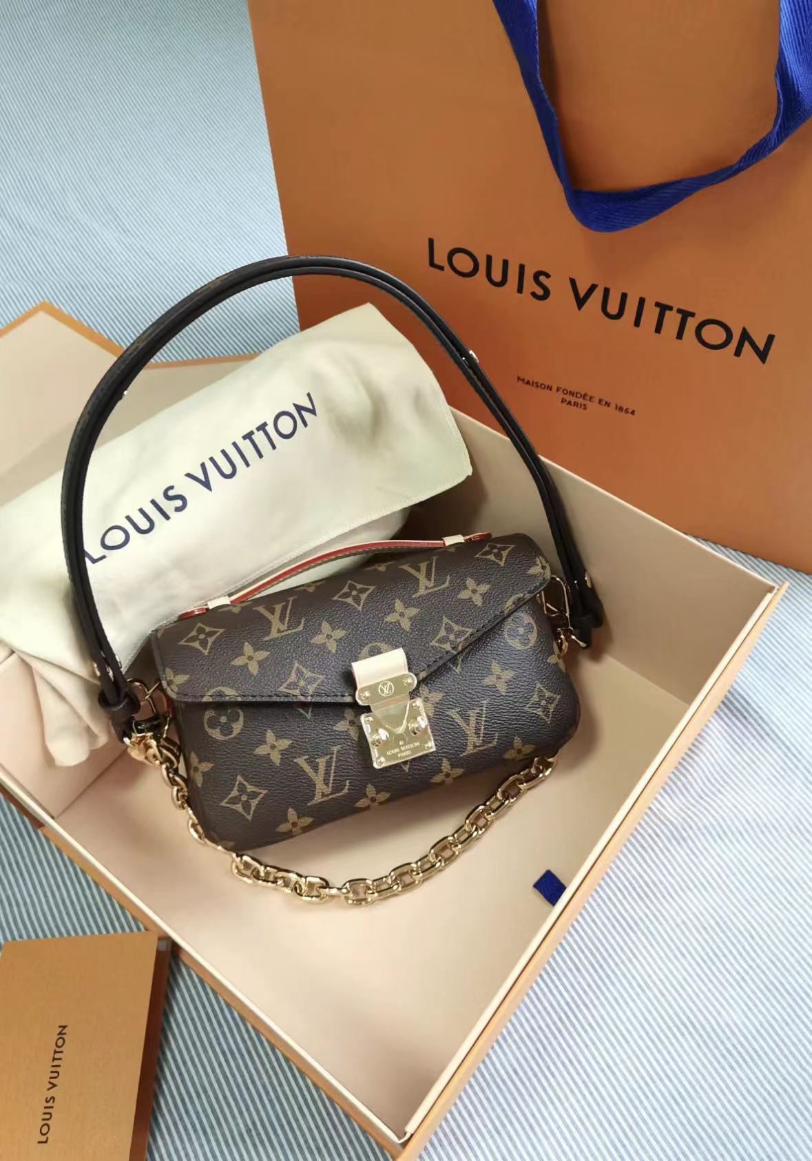 99新 LouisVuitton/路易威登 LV 现代款小邮差 芯片款全套 小七