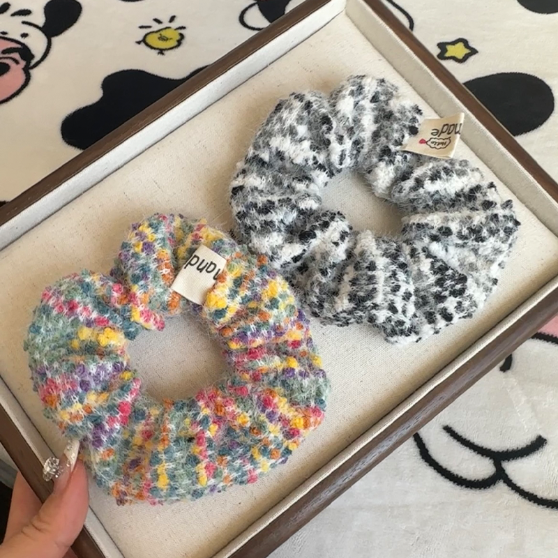 秋冬新款超仙针织彩色大肠圈超大号发圈高品质森女系发饰毛绒头饰