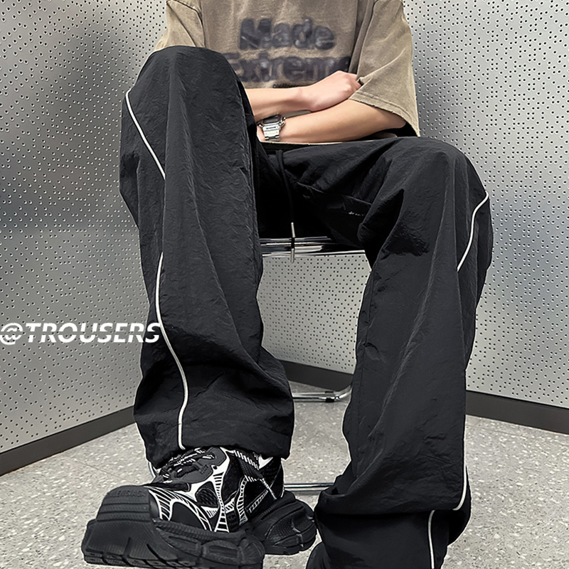 暖冬高街机能冲锋裤男夏季新款宽松直筒速干潮牌痞帅大码休闲长裤