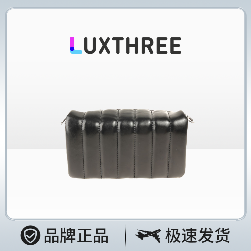LuxThree 小众轻奢品牌 真皮黑色时尚百搭女士单肩腋下小方包