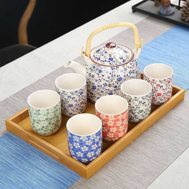 中式茶杯茶壶水杯功夫茶具套装陶瓷家用提梁花茶绿茶复古泡茶器6