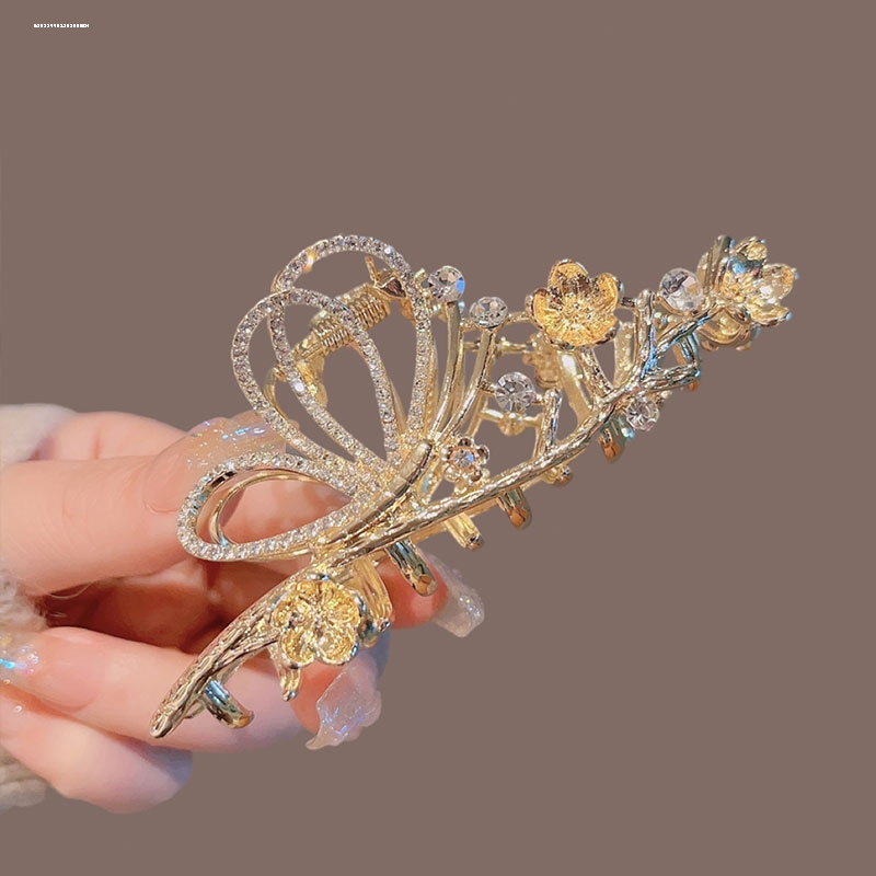 木槿花蝴蝶抓夹新款少女百搭发卡时尚夹子ins发饰显白发量精致