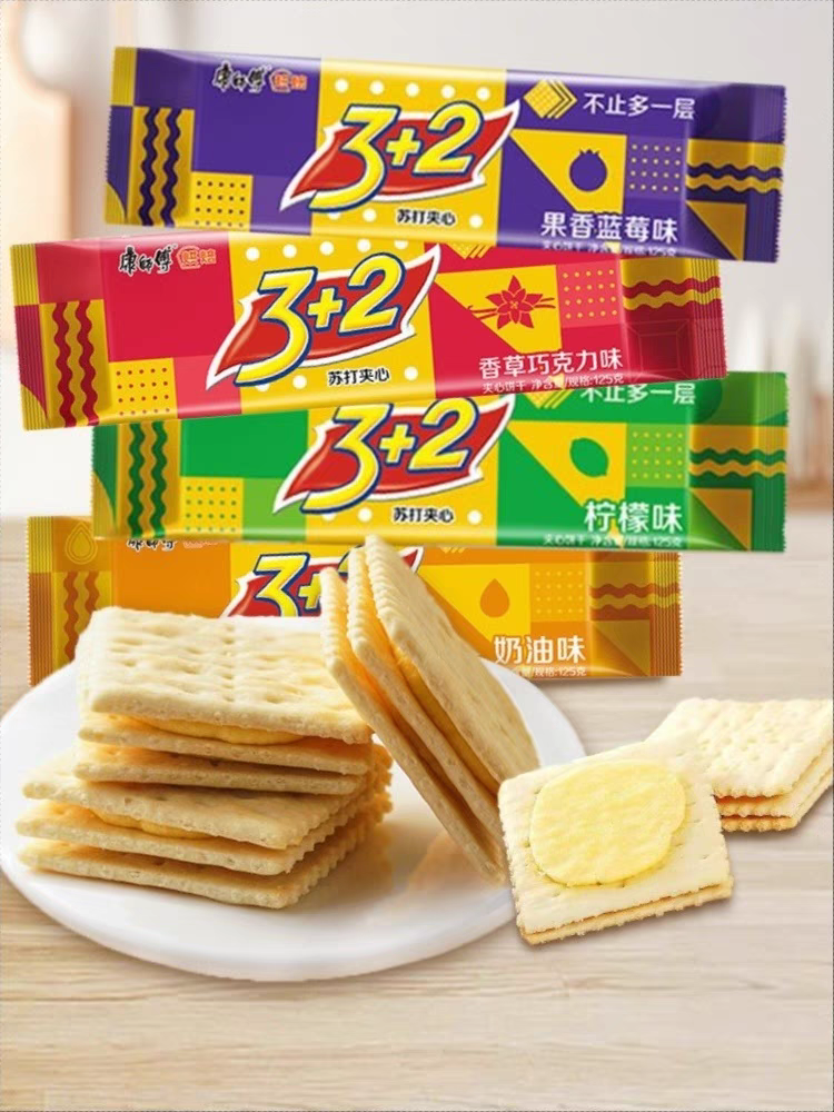 康师傅3+2饼干115g-125g*4盒口味随机（24年4月到期）